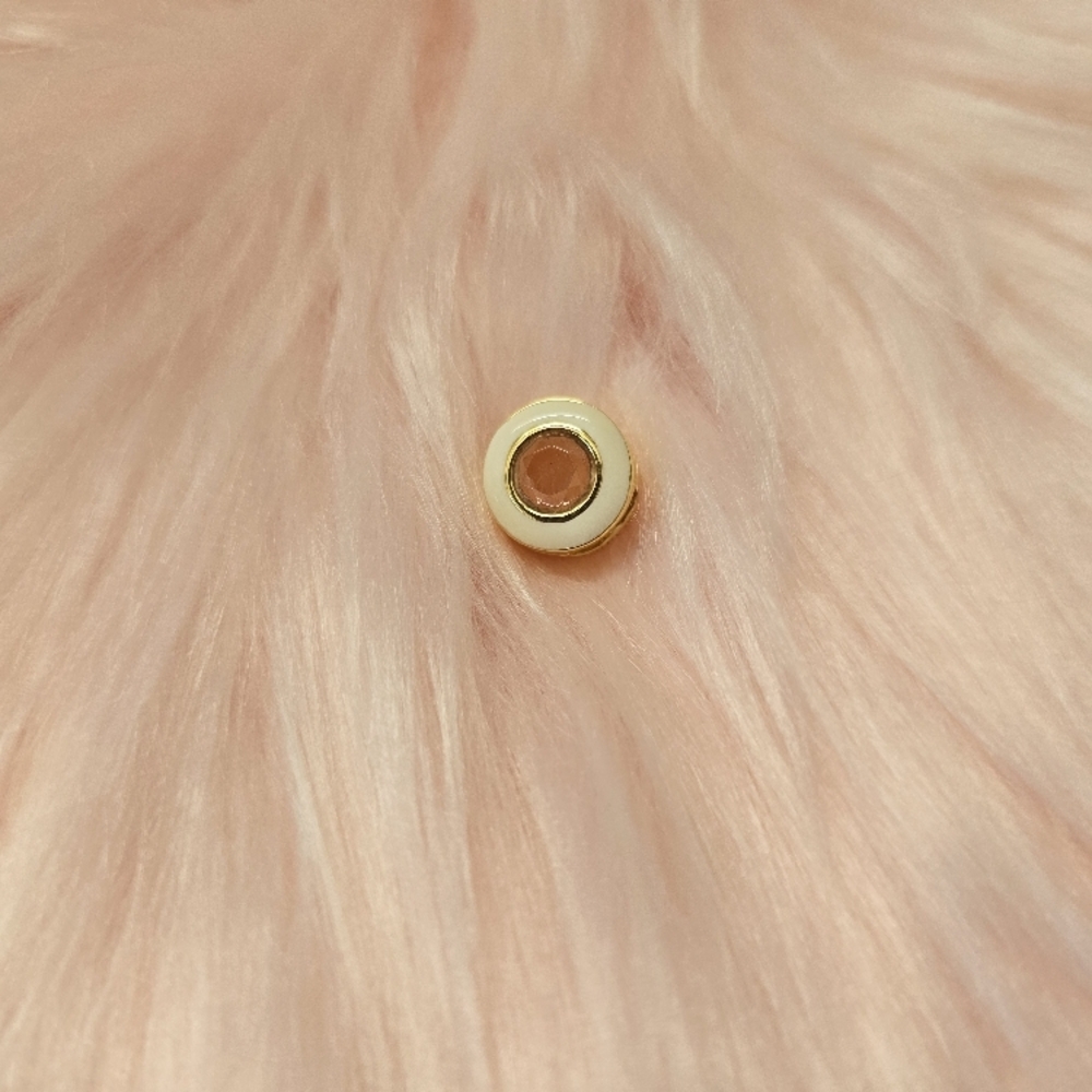 PANDORA, White And Gold Plate Circular Clip